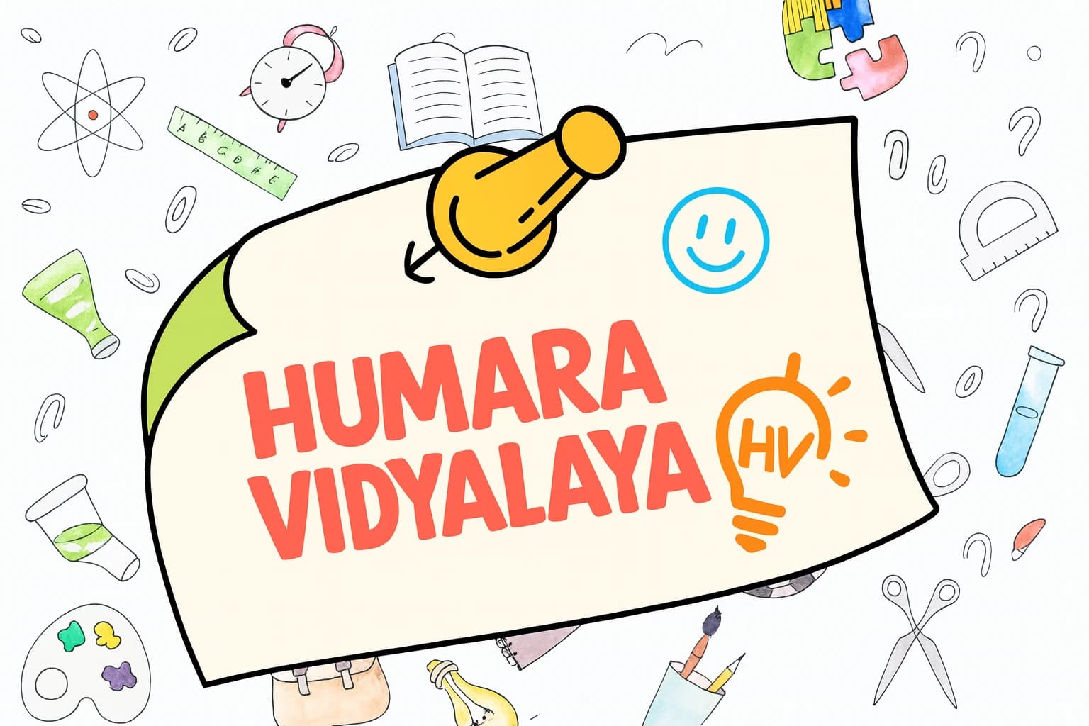 Humara Vidyalaya mission and vision illustration - depicting quality education, empowerment, and inclusive learning community